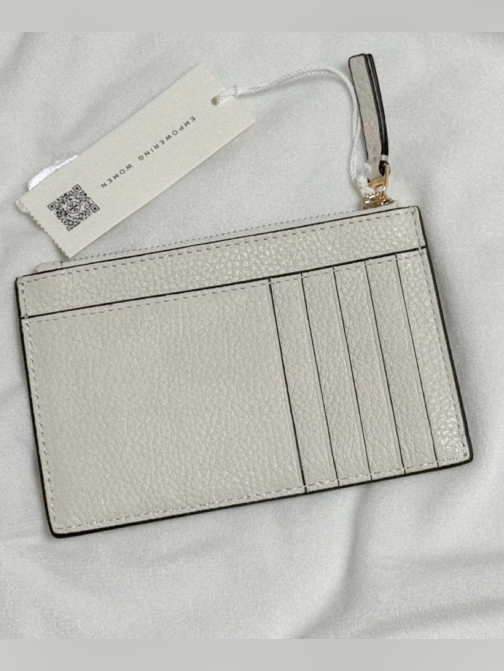 NWT TORY BURCH BRITTEN DOUBLE T LOGO ZIP CARD WALLET - Picture 2 of 5